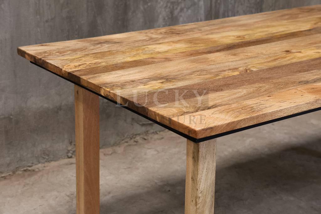 Mango wood U wooden legs table.