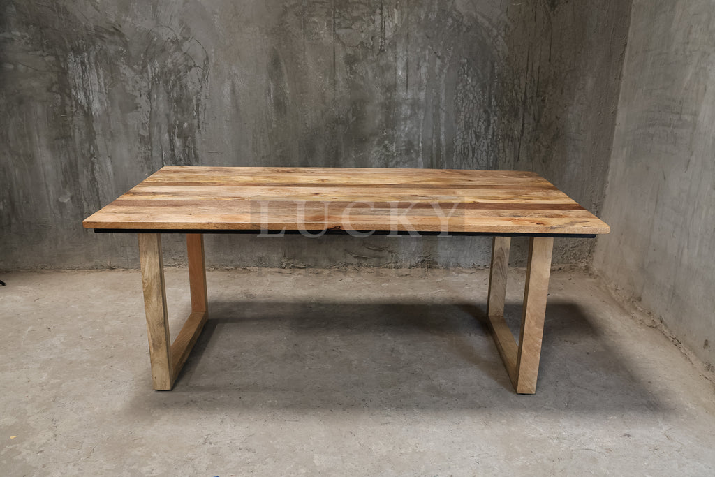 Mango wood U wooden legs table.