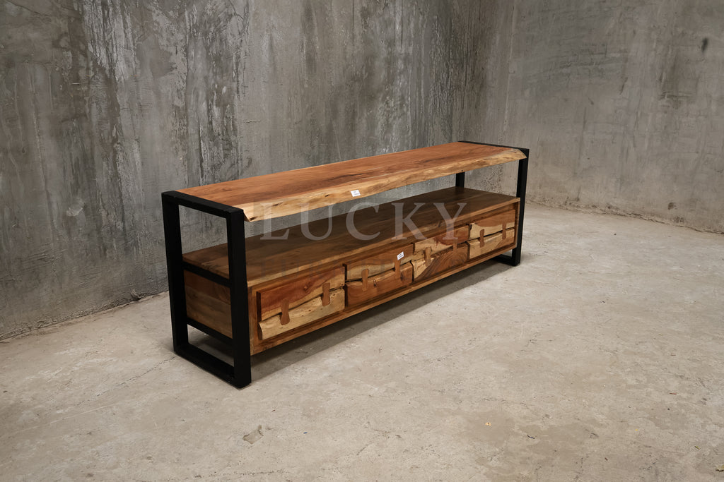 Acacia tv stand live edge 4 draw.