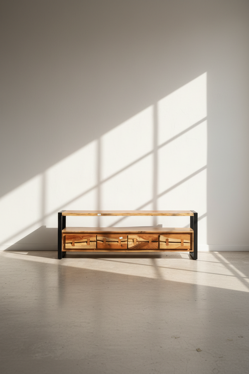 Acacia tv stand live edge 4 draw.