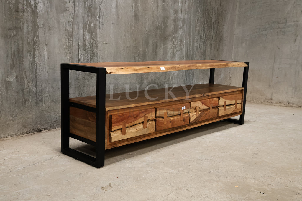 Acacia tv stand live edge 4 draw.