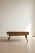 Mango wood lines coffee table with 4 draw.