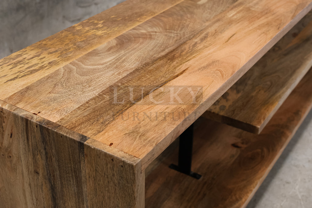 Minimalist mango wood 1 draw Tv Stand.