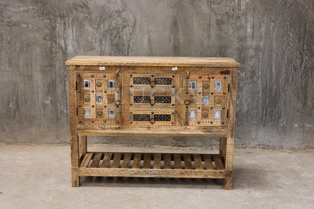 Carved dowry chest mango wood.