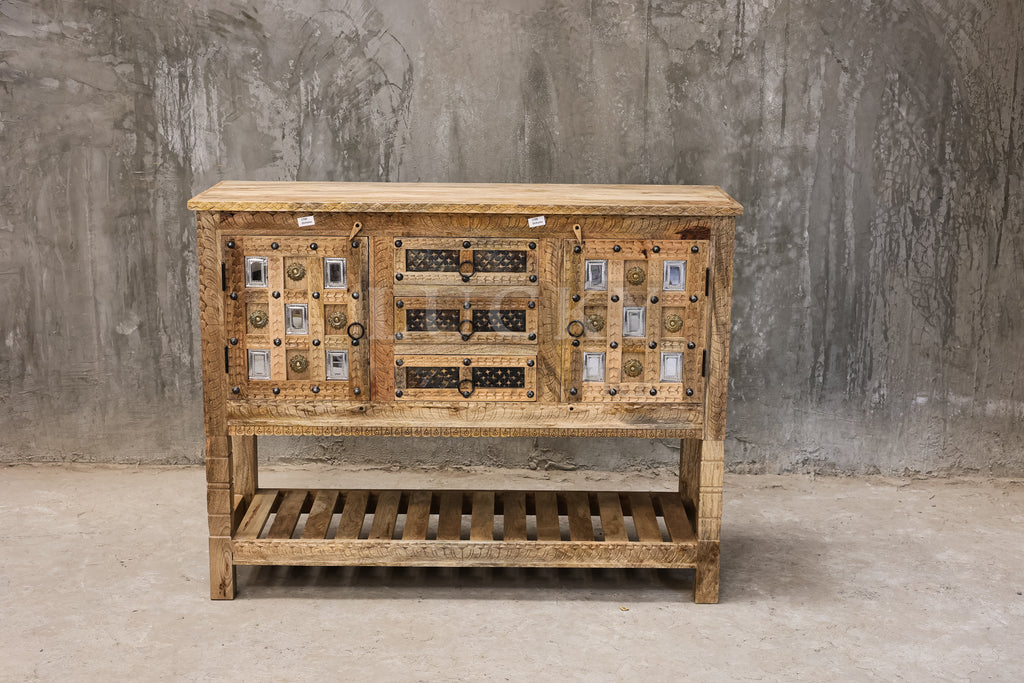 Carved dowry chest mango wood.