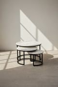 Mother of pearl inlay nesting table.