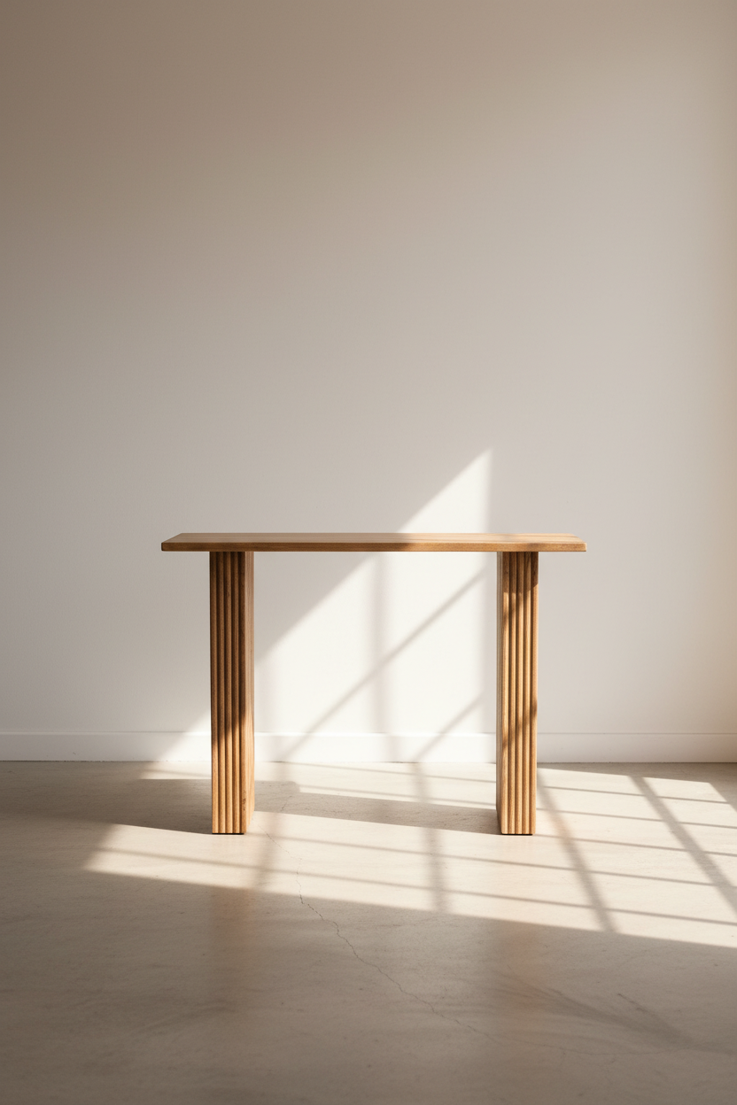 Line design console mango wood.