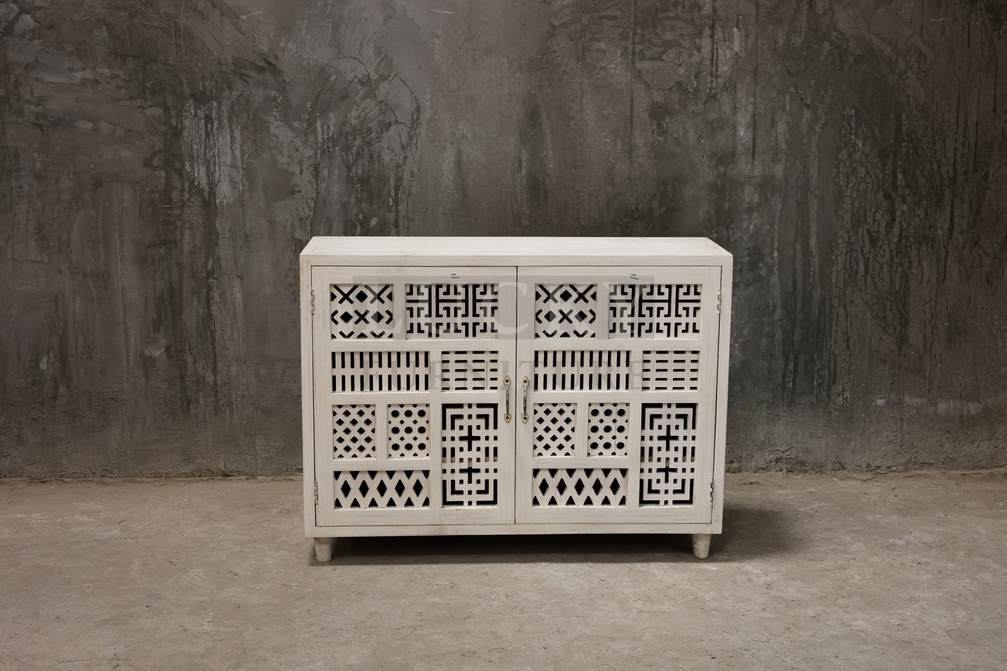 Carved 2 door sideboard mixed carving.