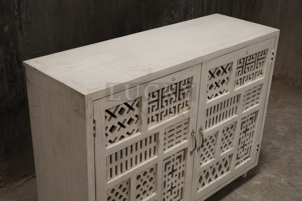 Carved 2 door sideboard mixed carving.