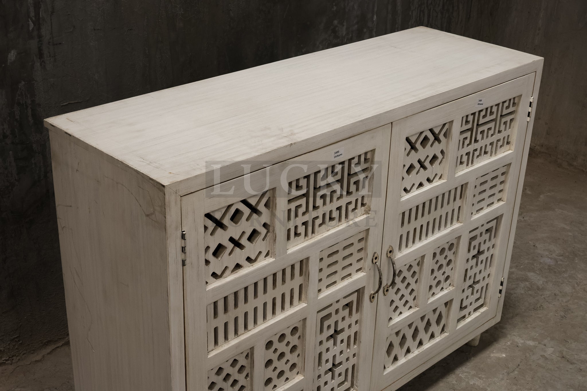 Carved 2 door sideboard mixed carving.