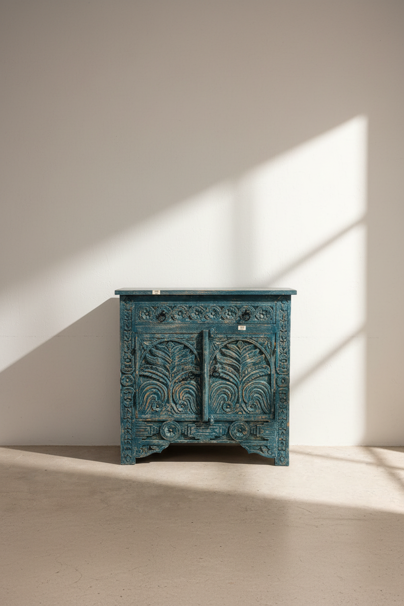 Carved vibrant sideboard.