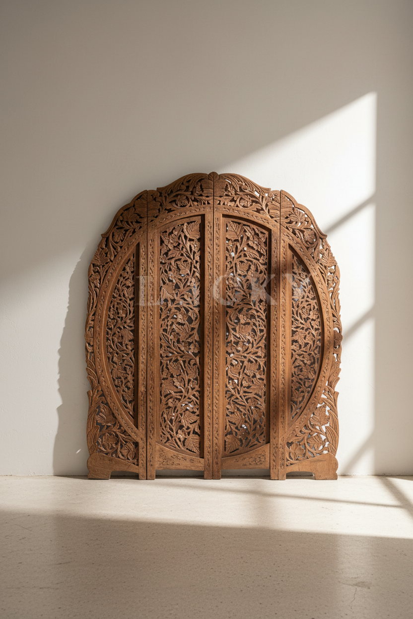 Vibrant carved room diving.