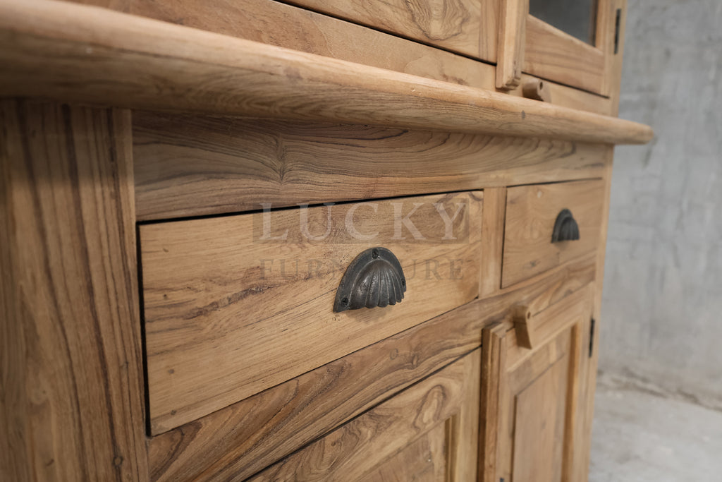 Teak wood two park glass cabinet.