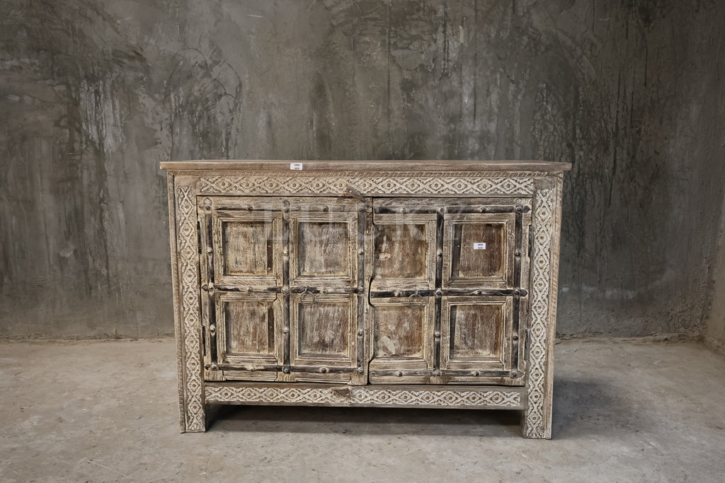 Carved vintage door sideboard.