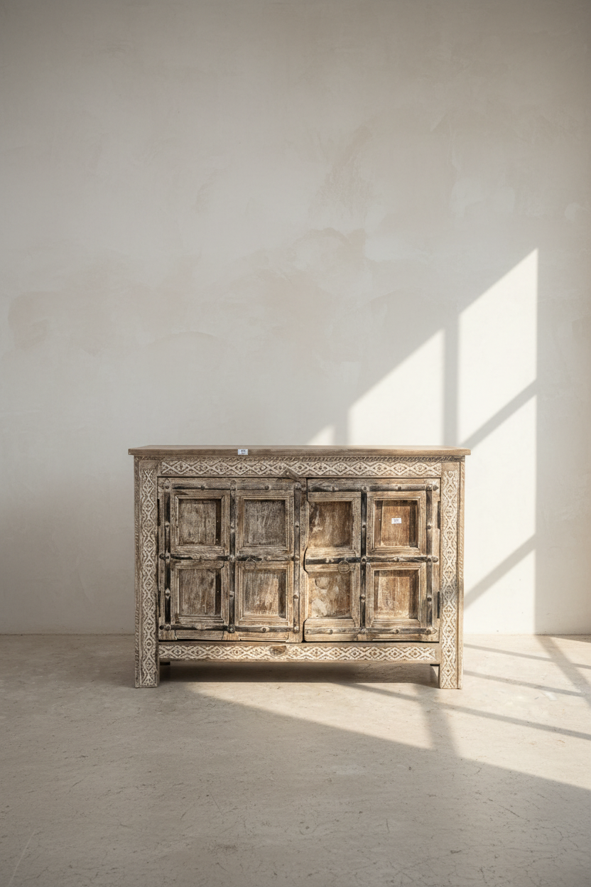 Carved vintage door sideboard.