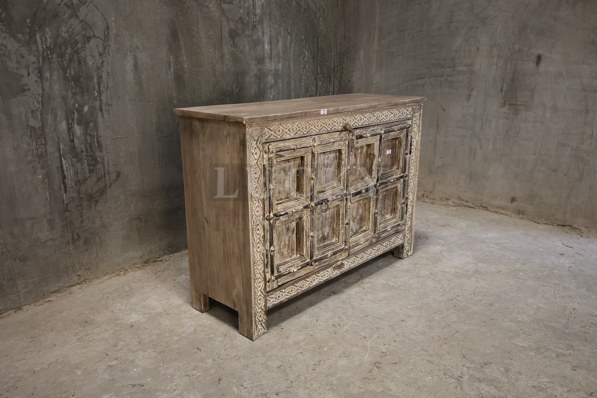 Carved vintage door sideboard.