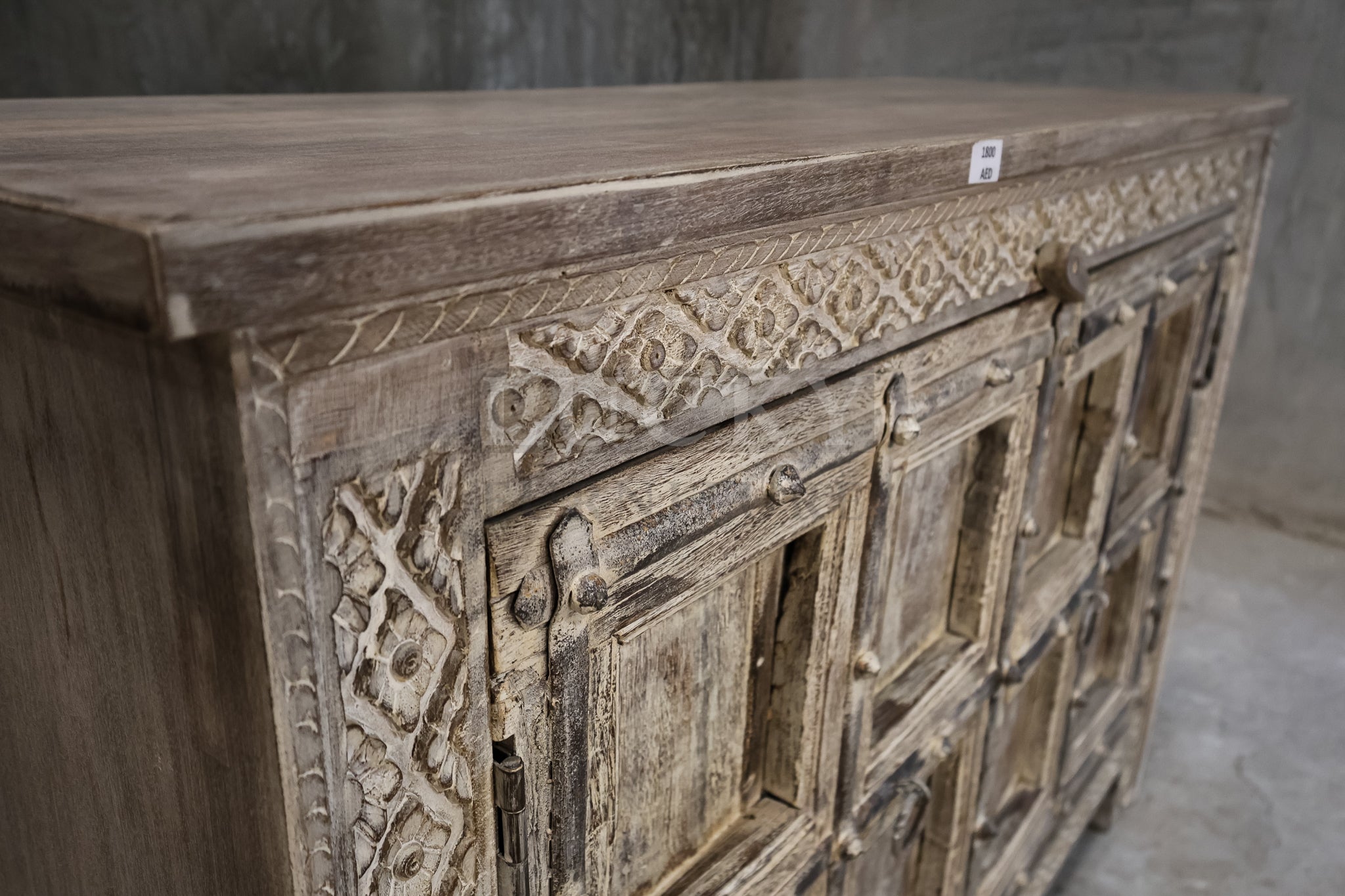 Carved vintage door sideboard.