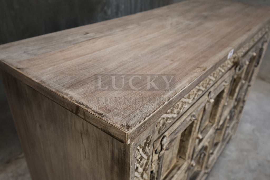 Carved vintage door sideboard.