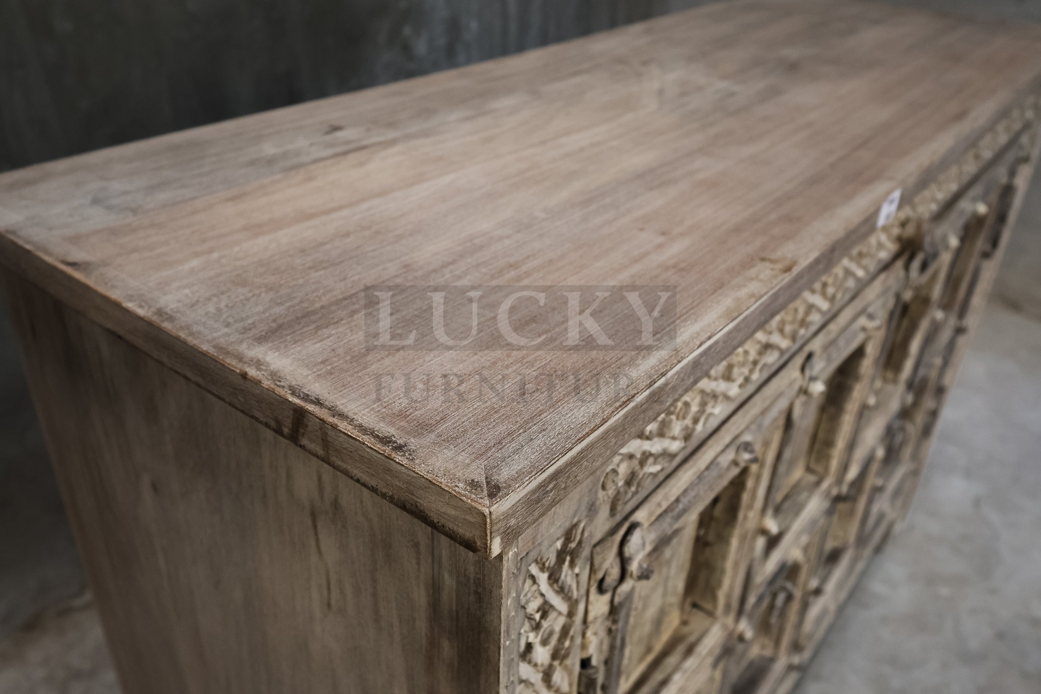 Carved vintage door sideboard.