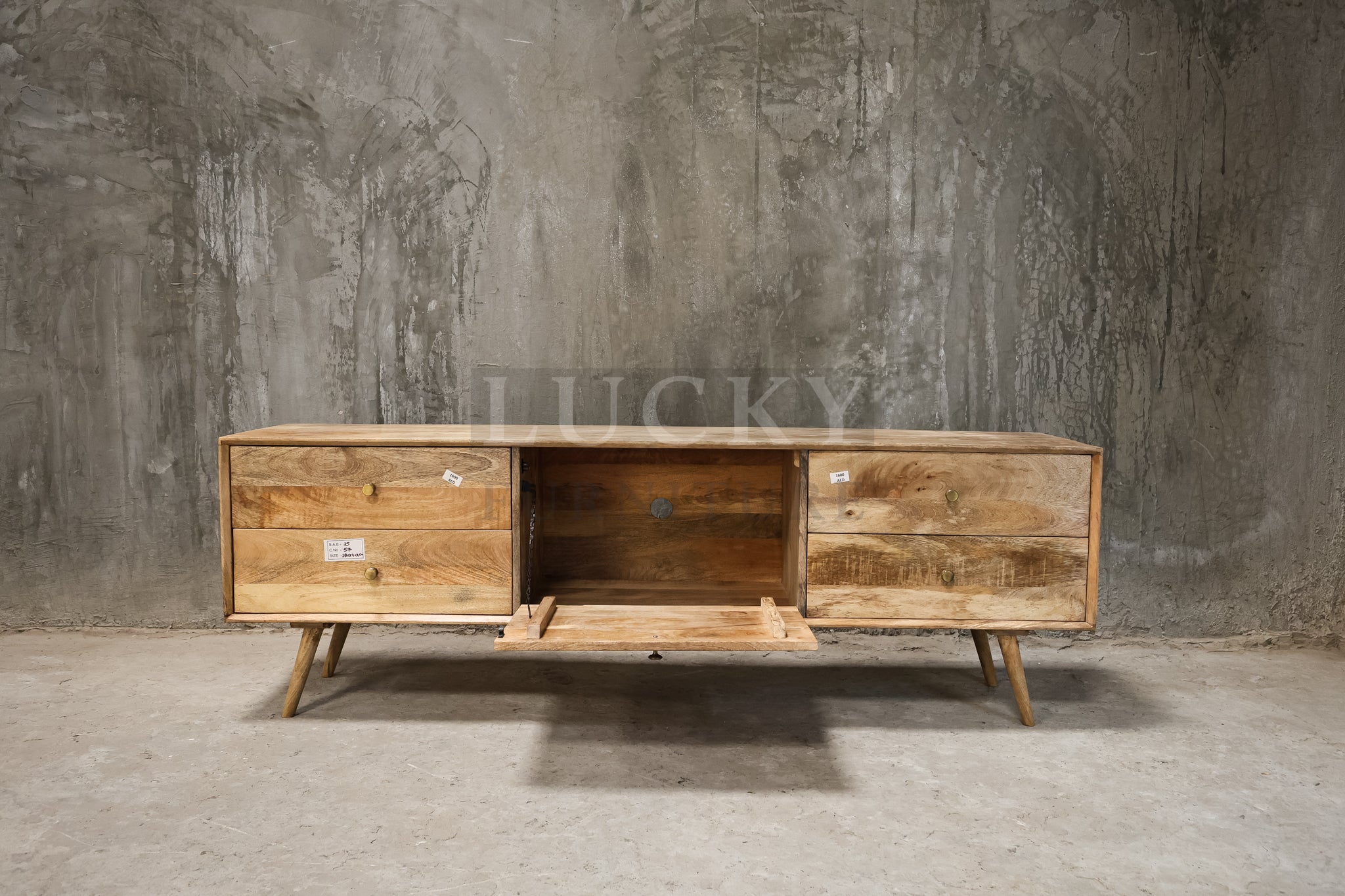 Mango wood tv stand.