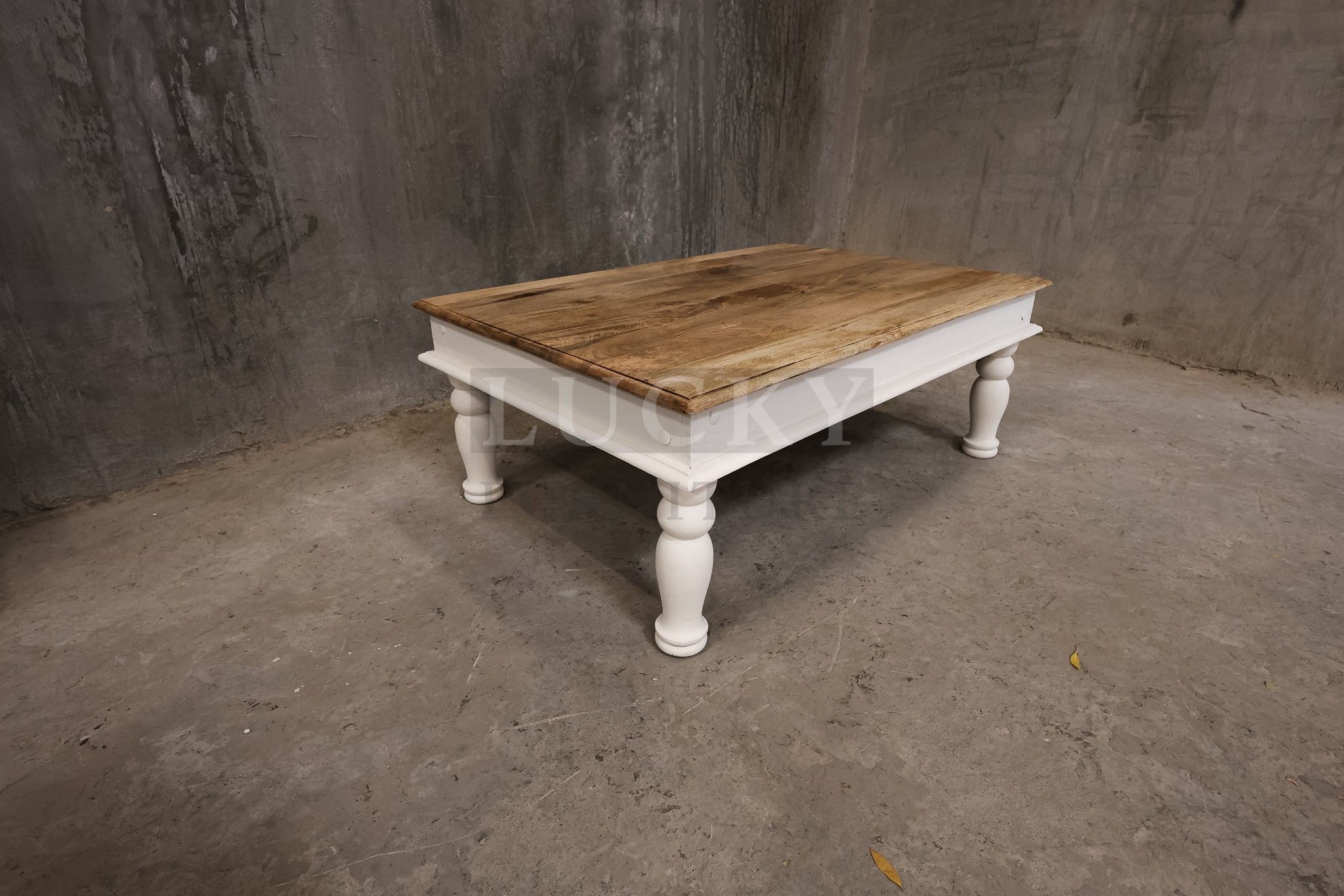 Mango wood two tone coffee table.
