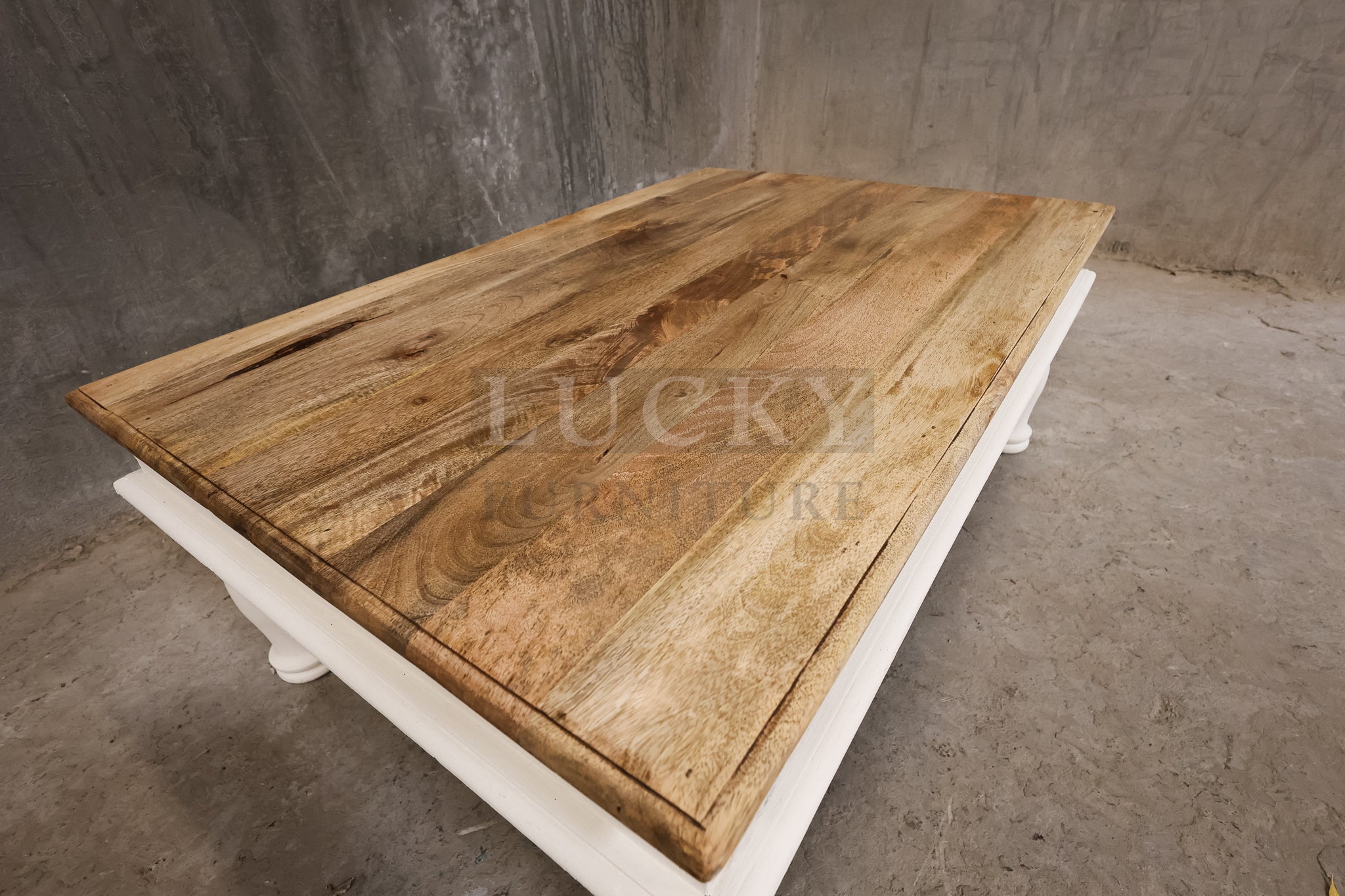 Mango wood two tone coffee table.