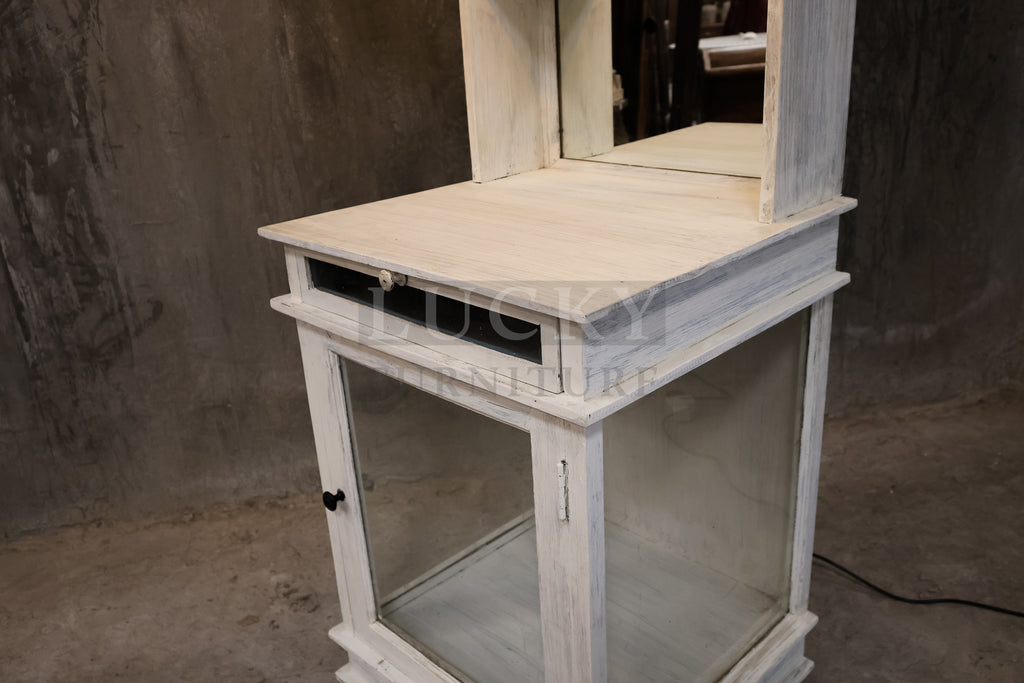 Mango wood coffee station or bar.