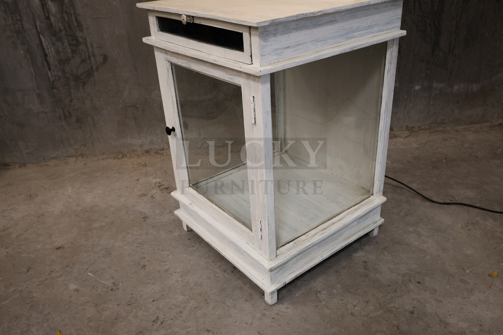 Mango wood coffee station or bar.