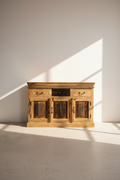 Railway sleeper and mango wood sideboard.
