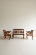 Rosewood tiled wooden sofa set.