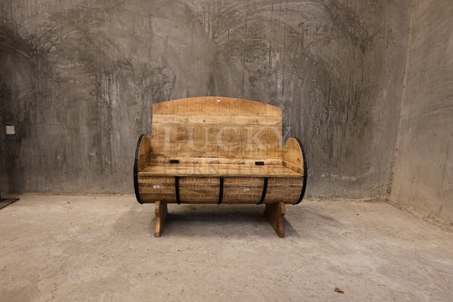 Barrel bench sofa box mango wood.