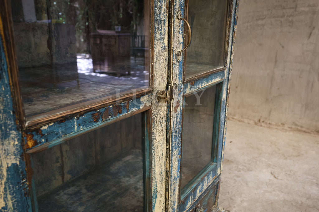 Vintage distressed one off glass cabinet.