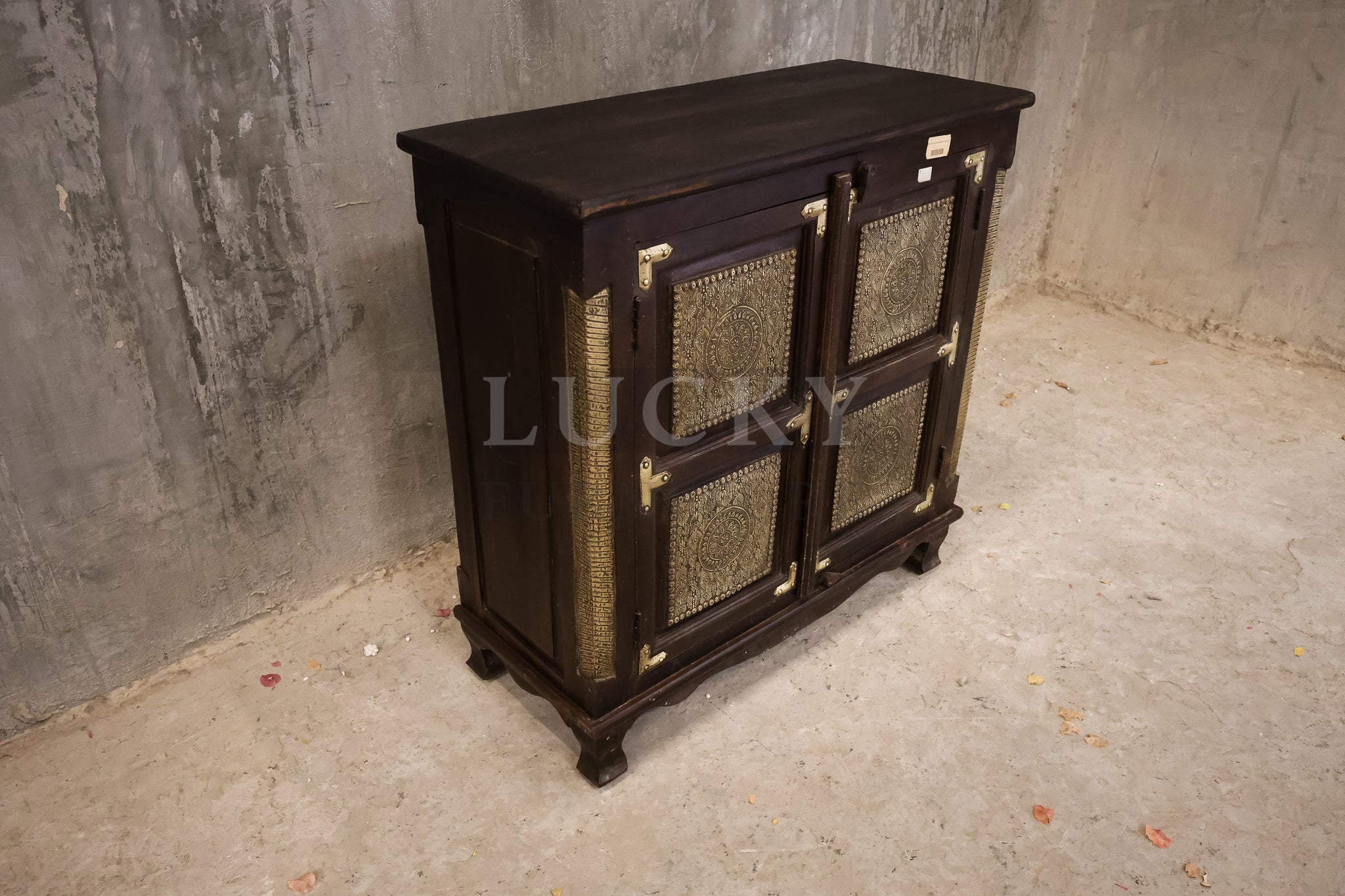 Classic design brass inlay sideboard.