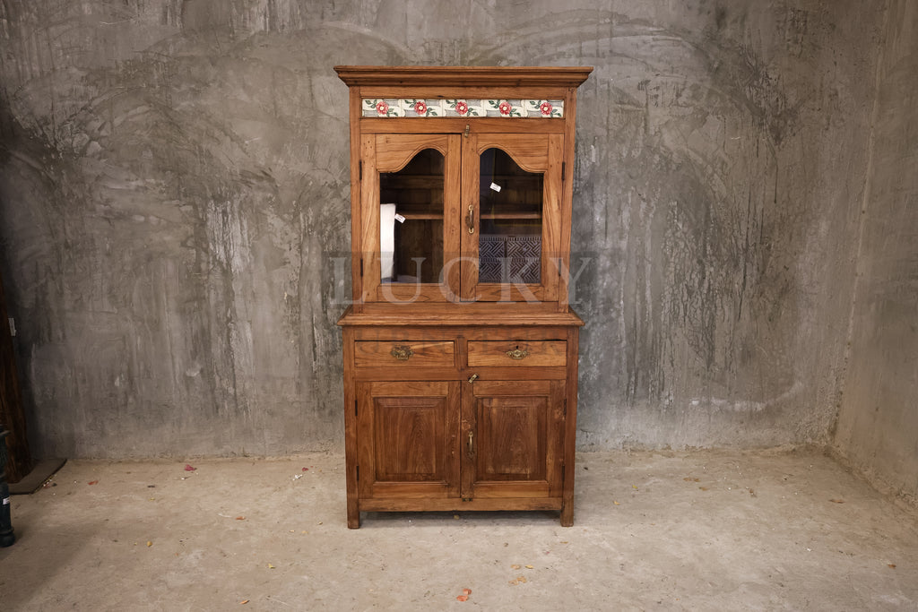 Vintage victorian design teak wood cabinet.