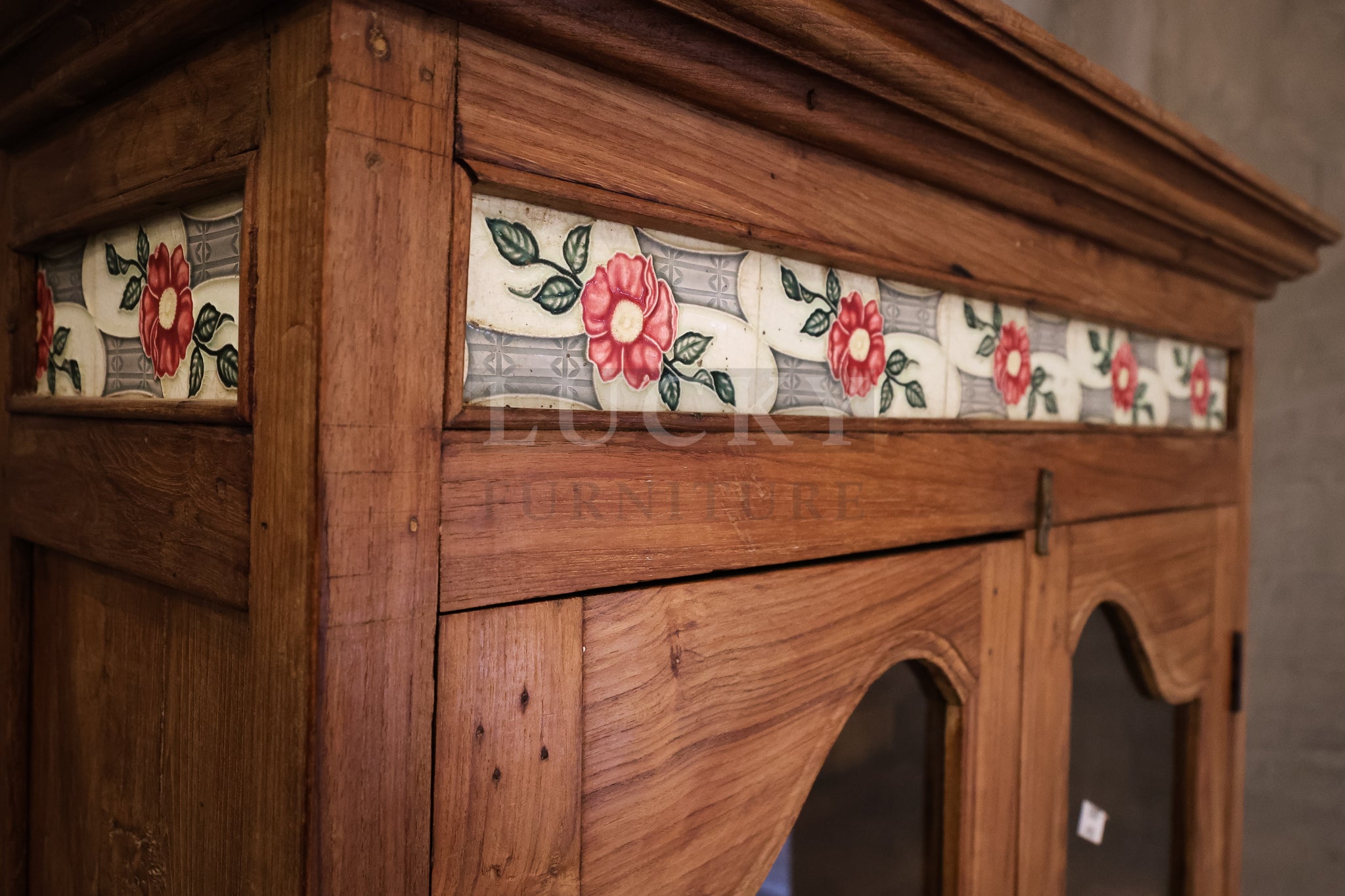 Vintage victorian design teak wood cabinet.