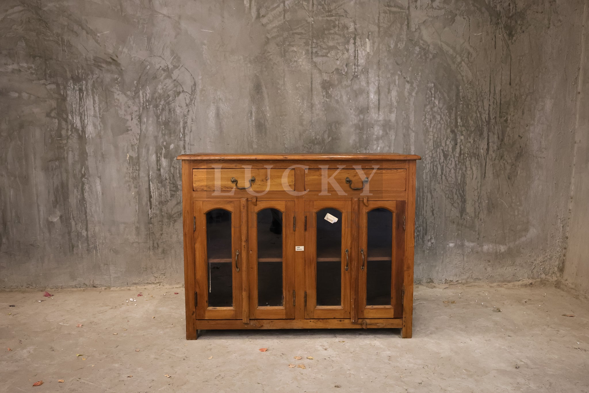 Teak wood glass door sideboard.