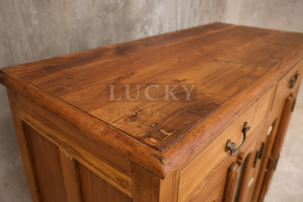 Teak wood glass door sideboard.
