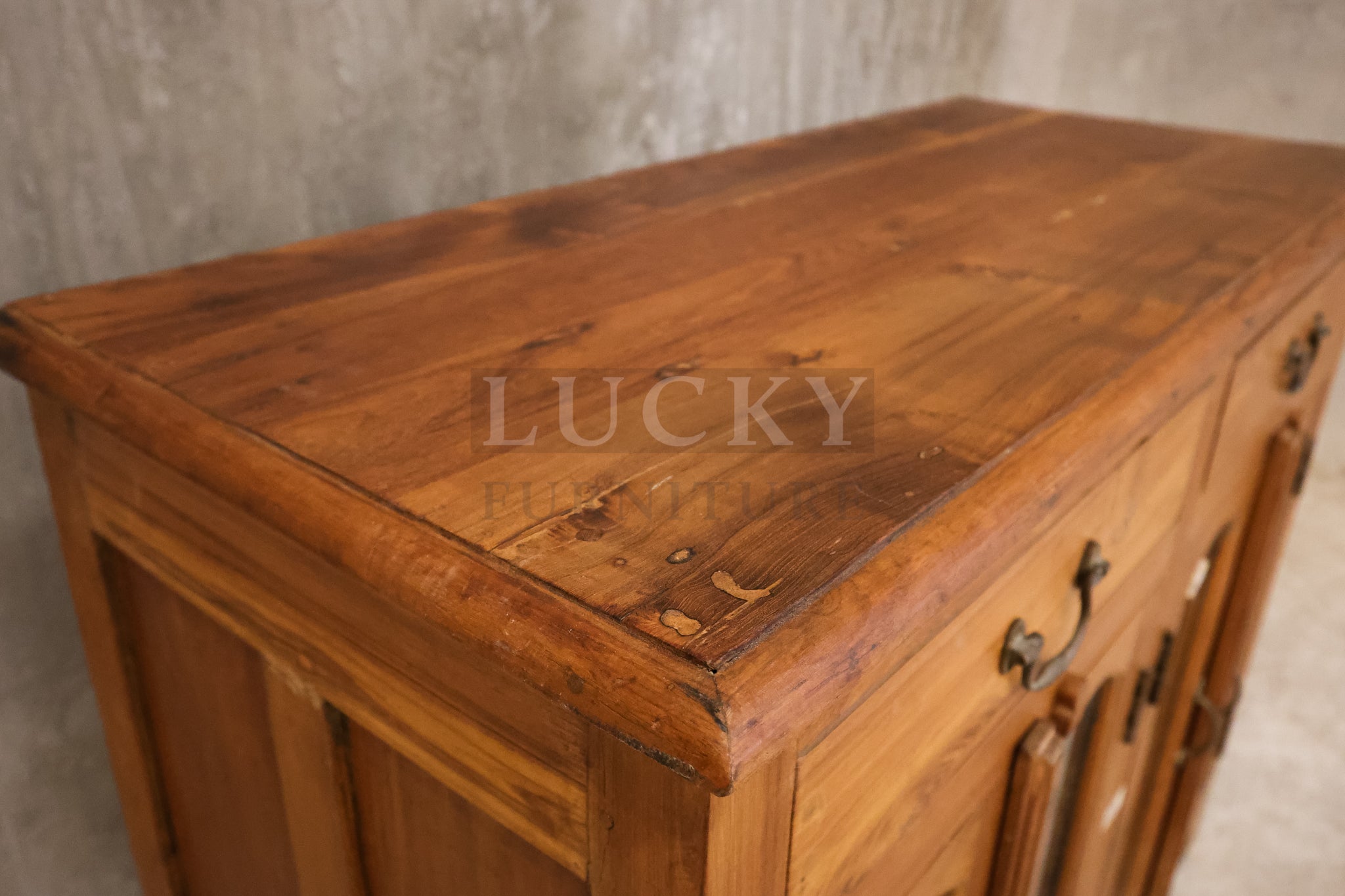 Teak wood glass door sideboard.