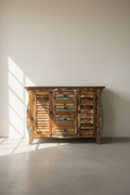 Multicolor Reclaimed Wood Sideboard.
