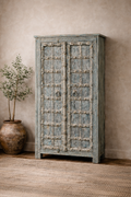 Carved blue cabinet
