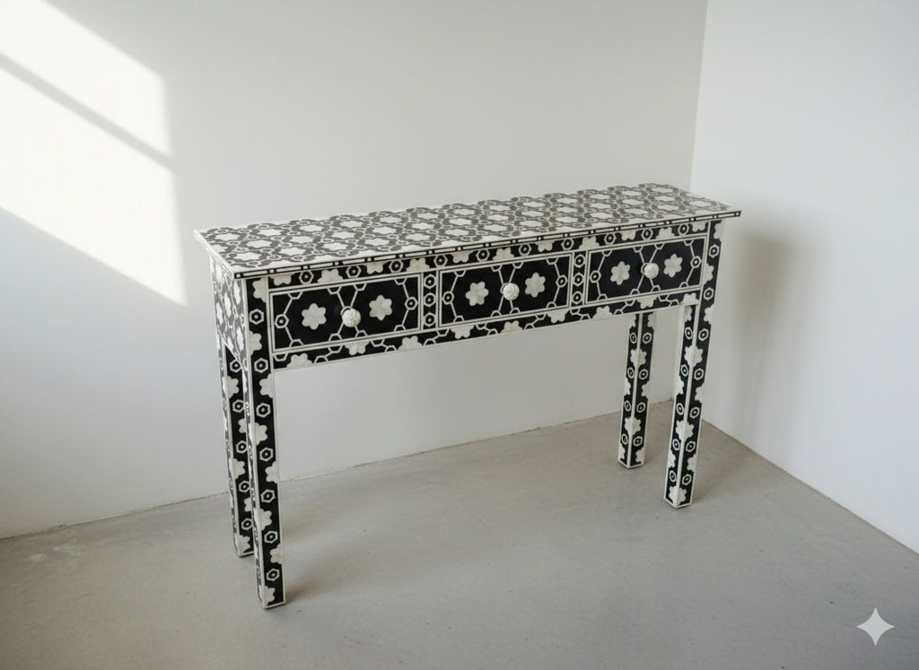 Bone inlay console