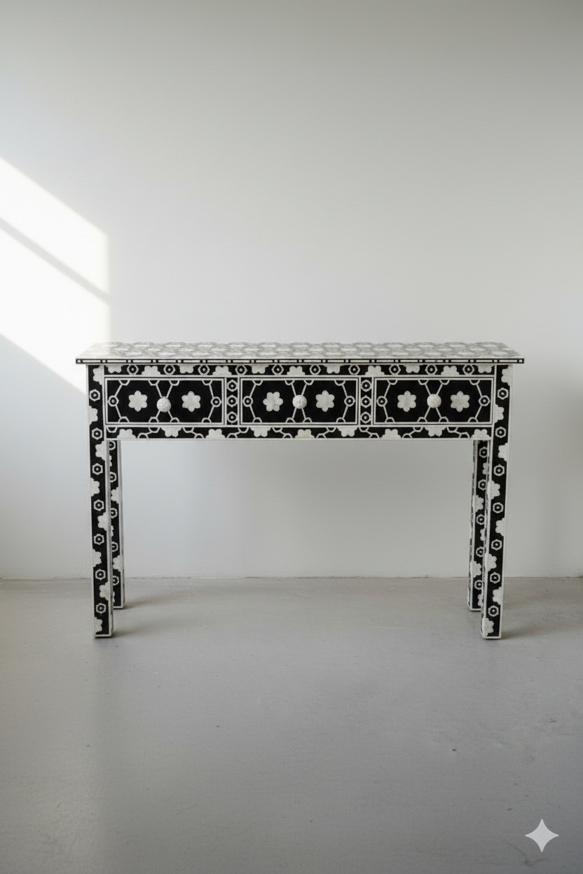 Bone inlay console