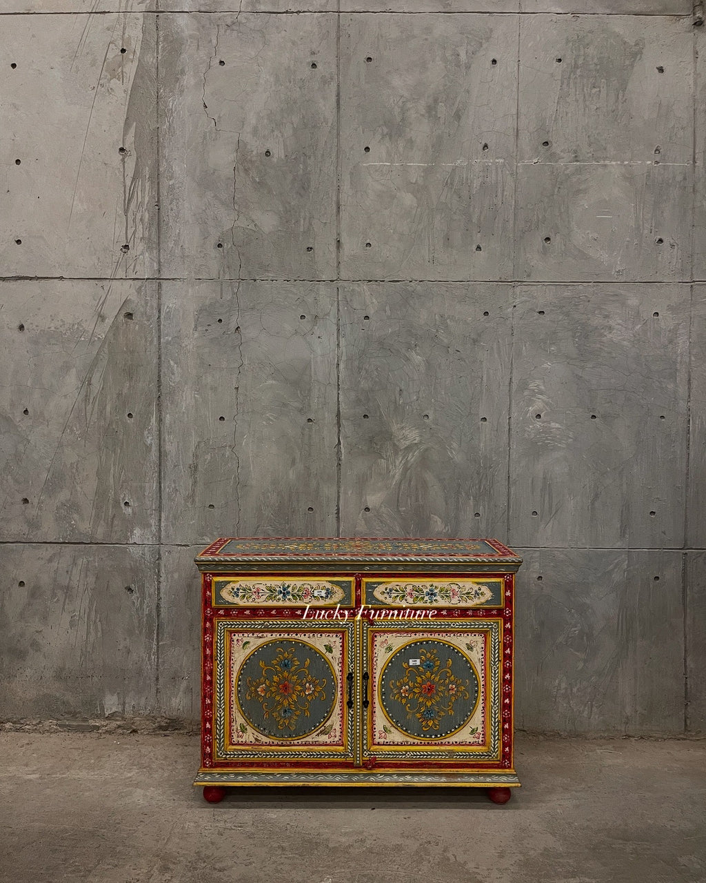 Hand painted 2 draw sideboard