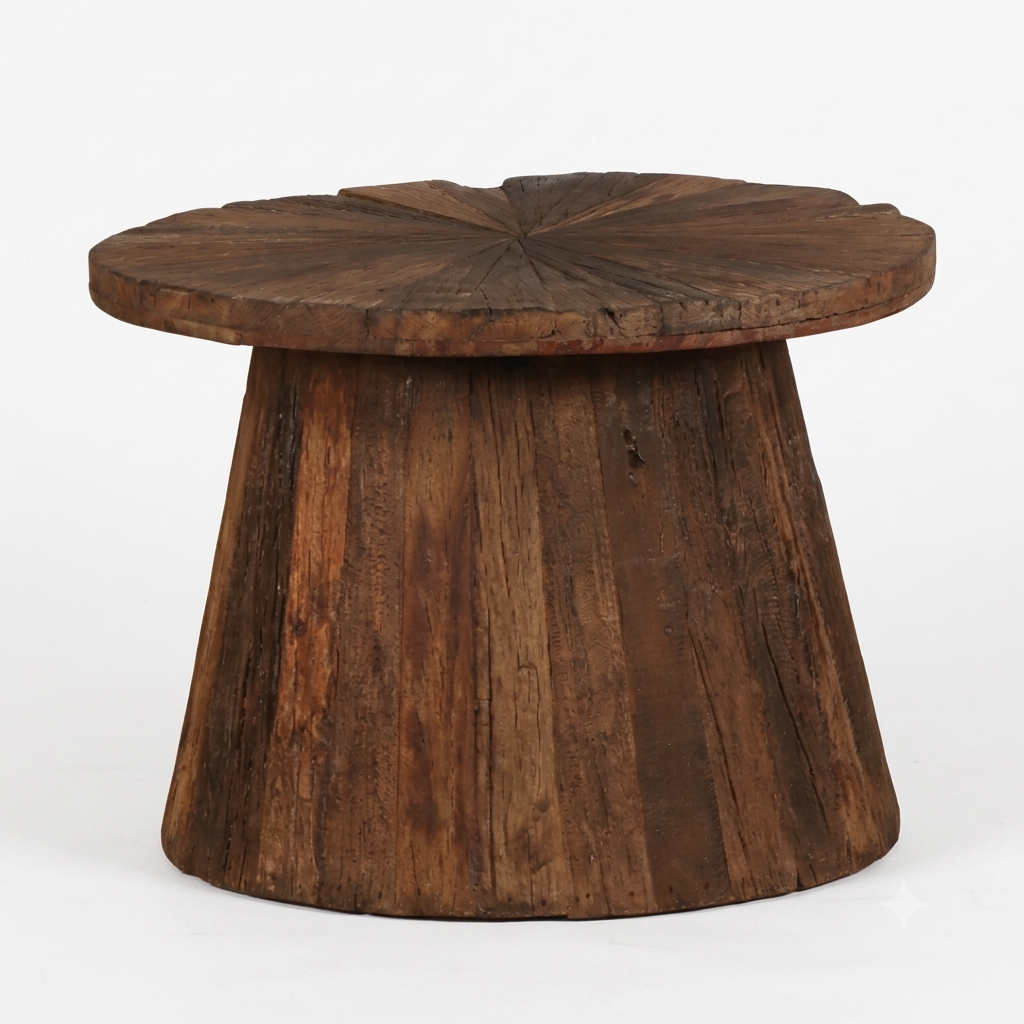 Reclaimed Wood Round Coffee T.