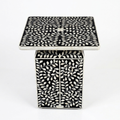 Floral Vine Bone Inlay Square Side Table.