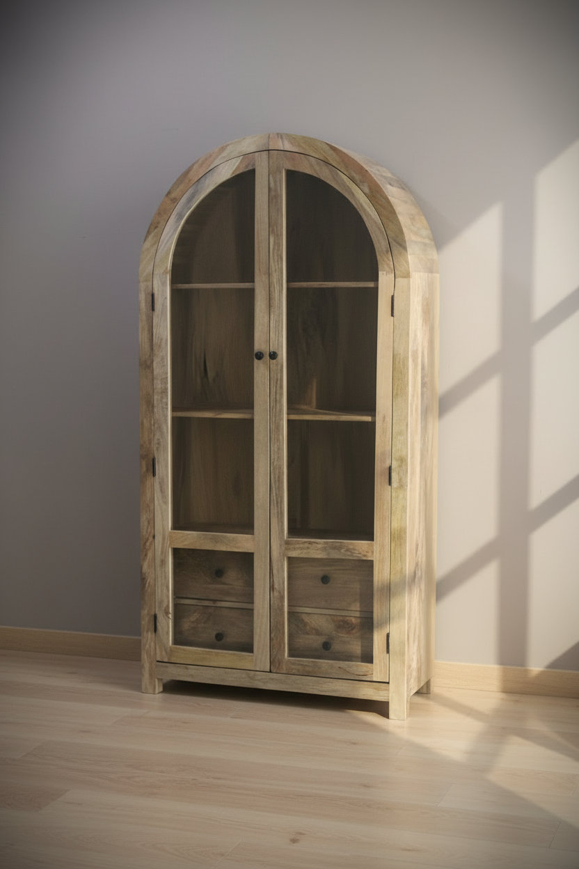 Arch glass cabinet