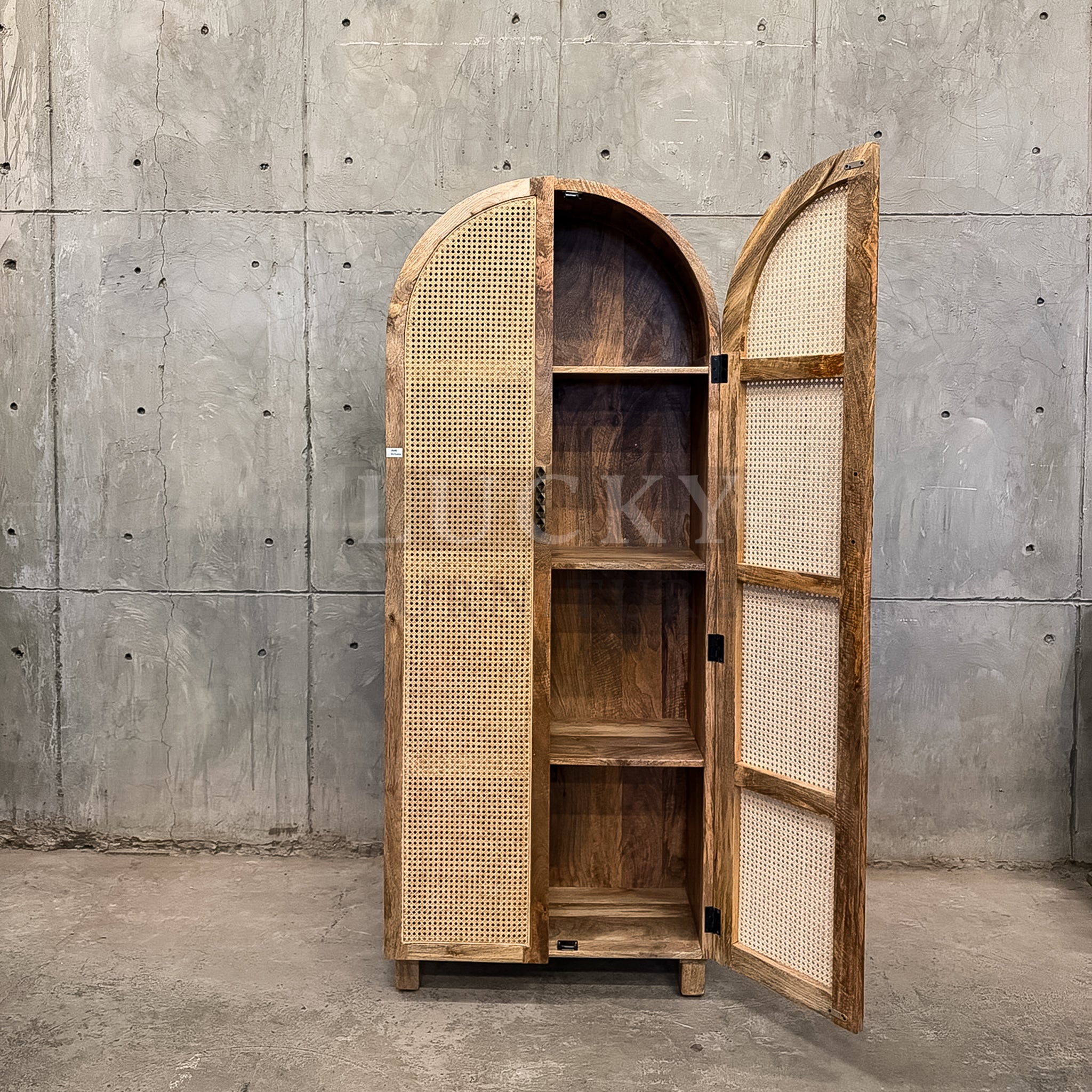Arch rattan cabinet