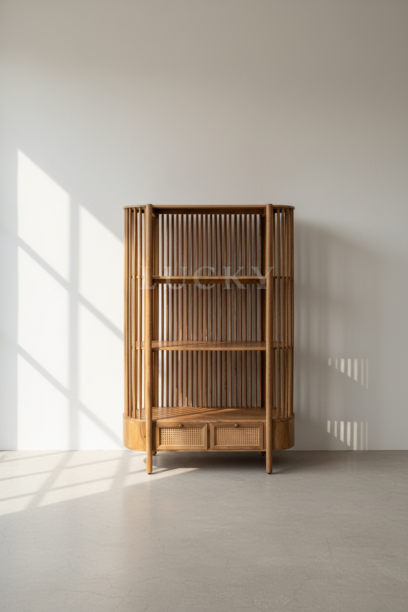 Rounded slats shelf