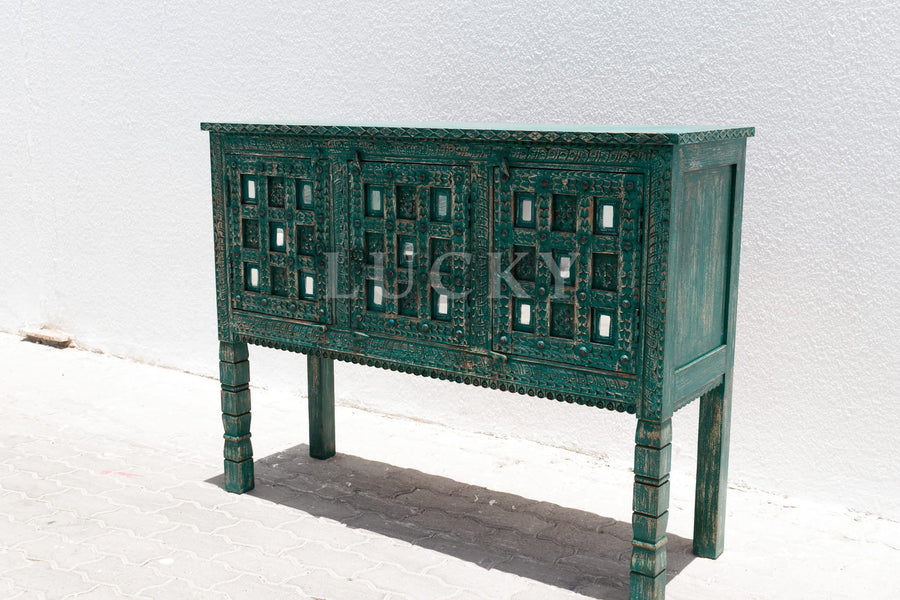 Glass inlay sideboard