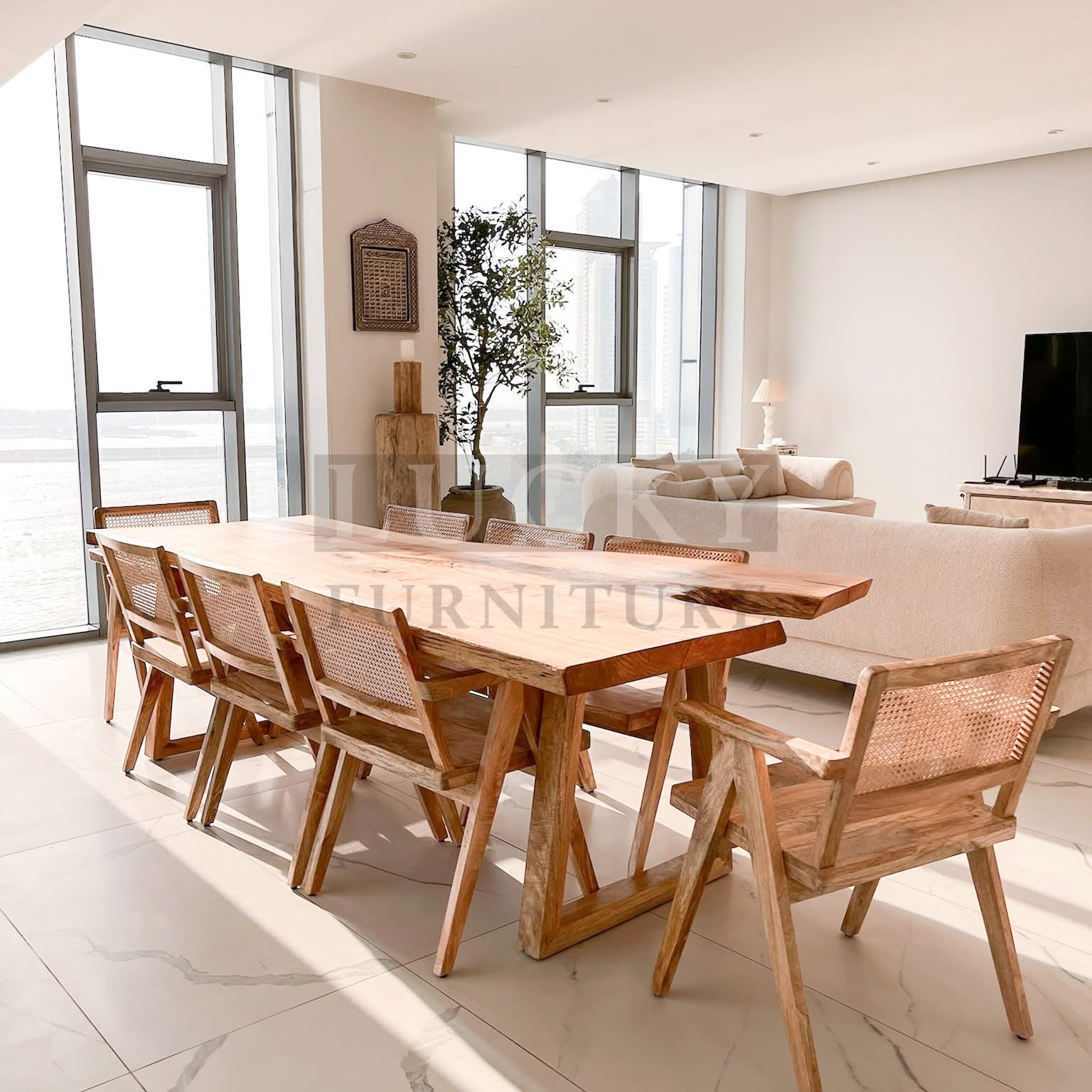 Live edge mango wood dining table